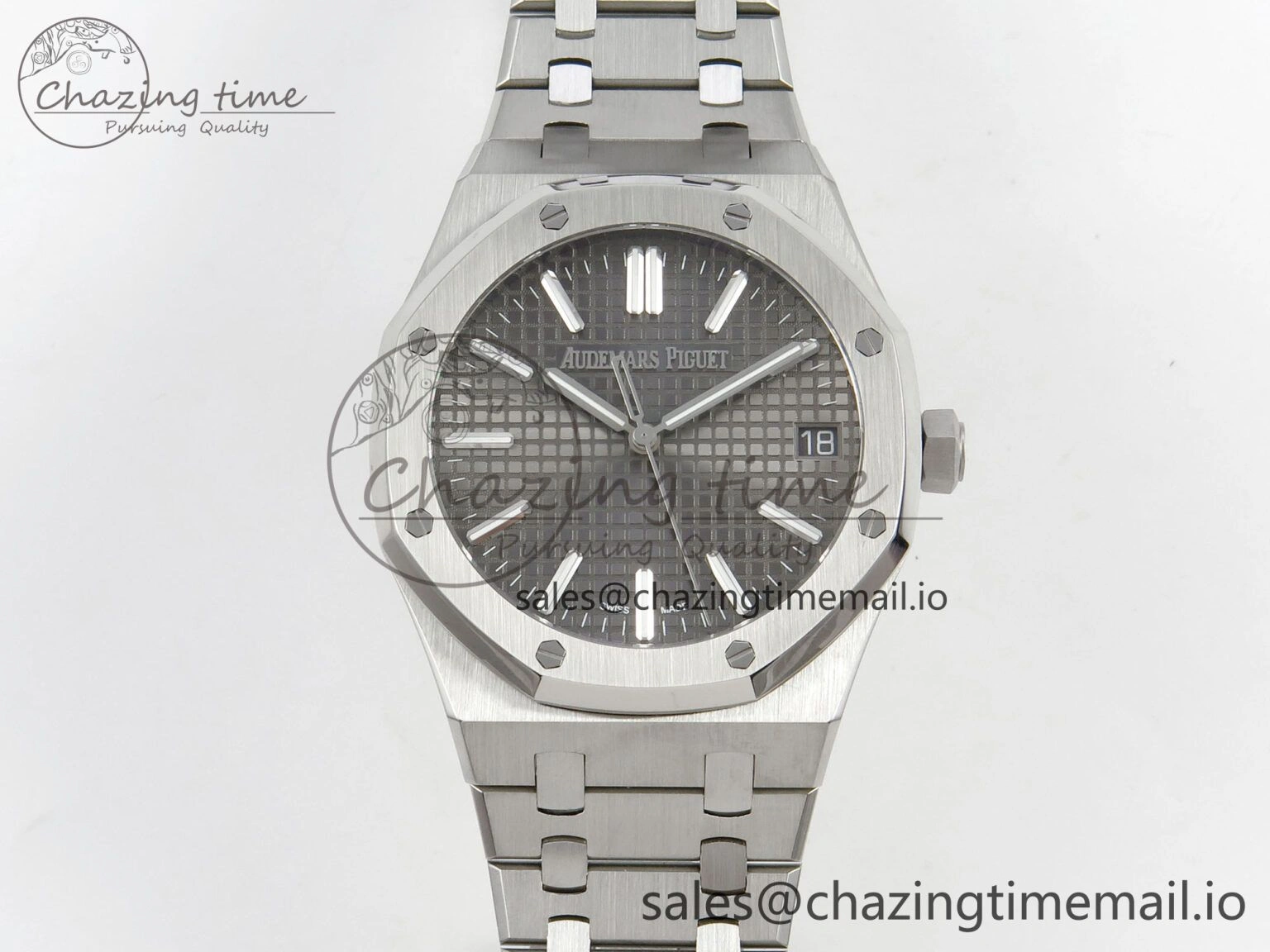 Royal Oak 41mm 15510 SS RSF 1:1 Best Edition Gray Dial on SS Bracelet SA4302 Super Clone