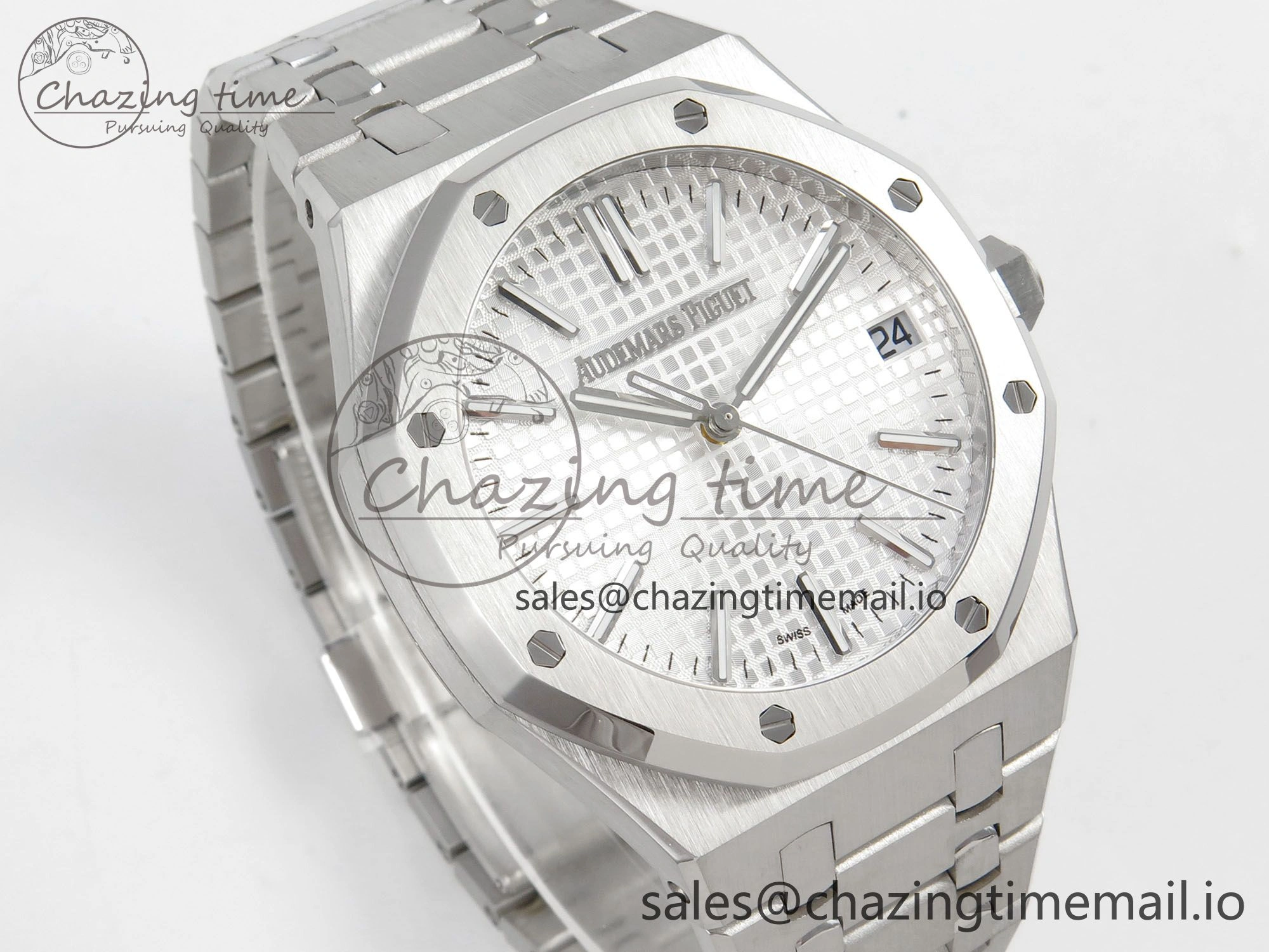Royal Oak 41mm 15510 SS RSF 1:1 Best Edition Silver Dial on SS Bracelet SA4302 Super Clone