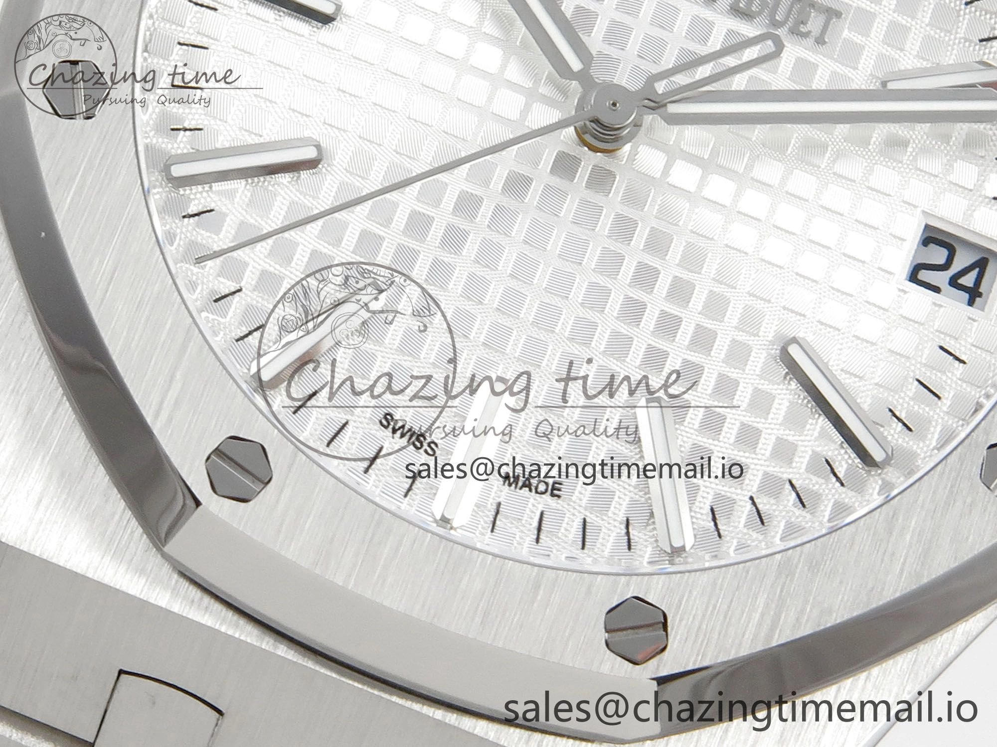 Royal Oak 41mm 15510 SS RSF 1:1 Best Edition Silver Dial on SS Bracelet SA4302 Super Clone