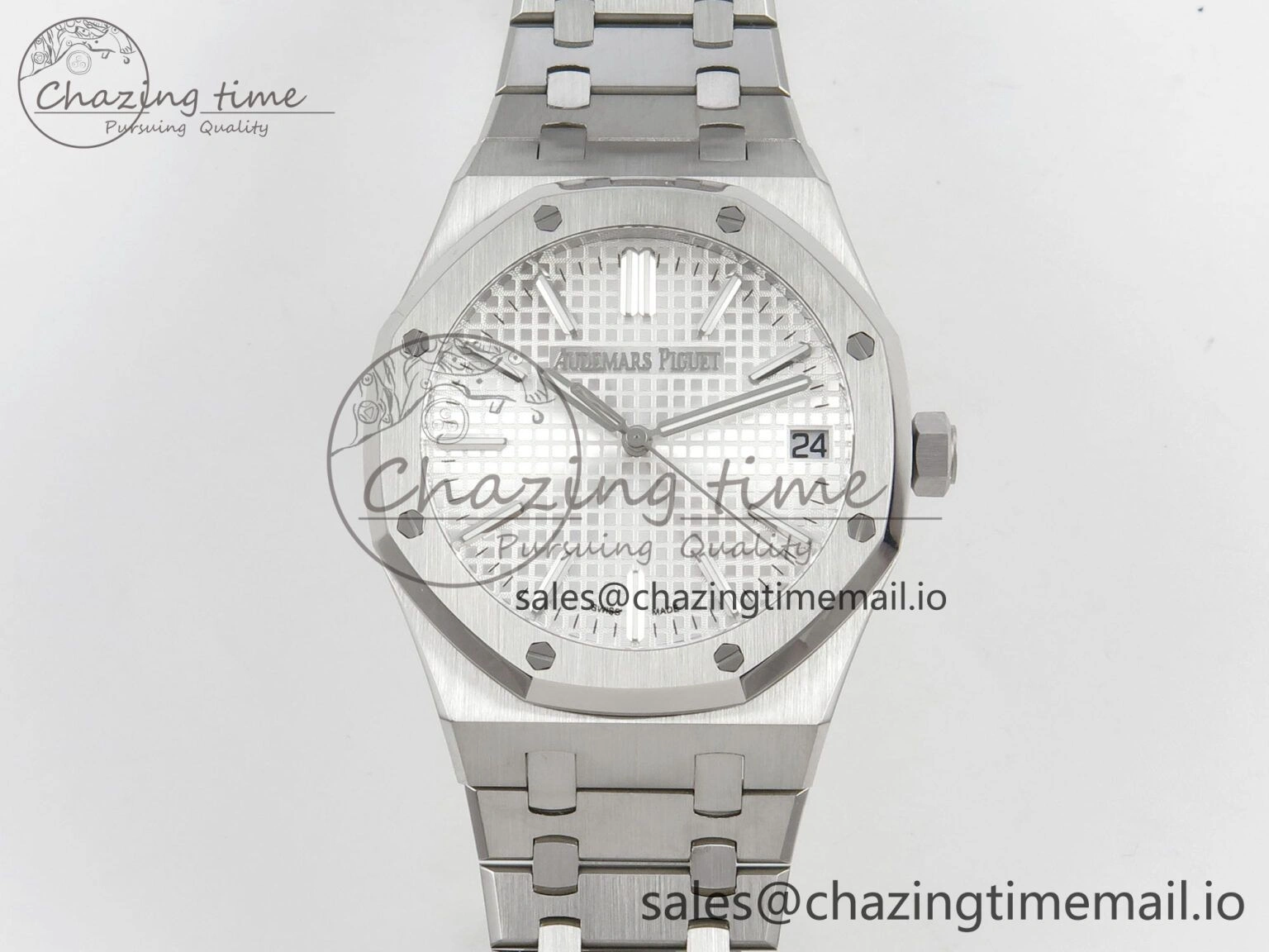 Royal Oak 41mm 15510 SS RSF 1:1 Best Edition Silver Dial on SS Bracelet SA4302 Super Clone