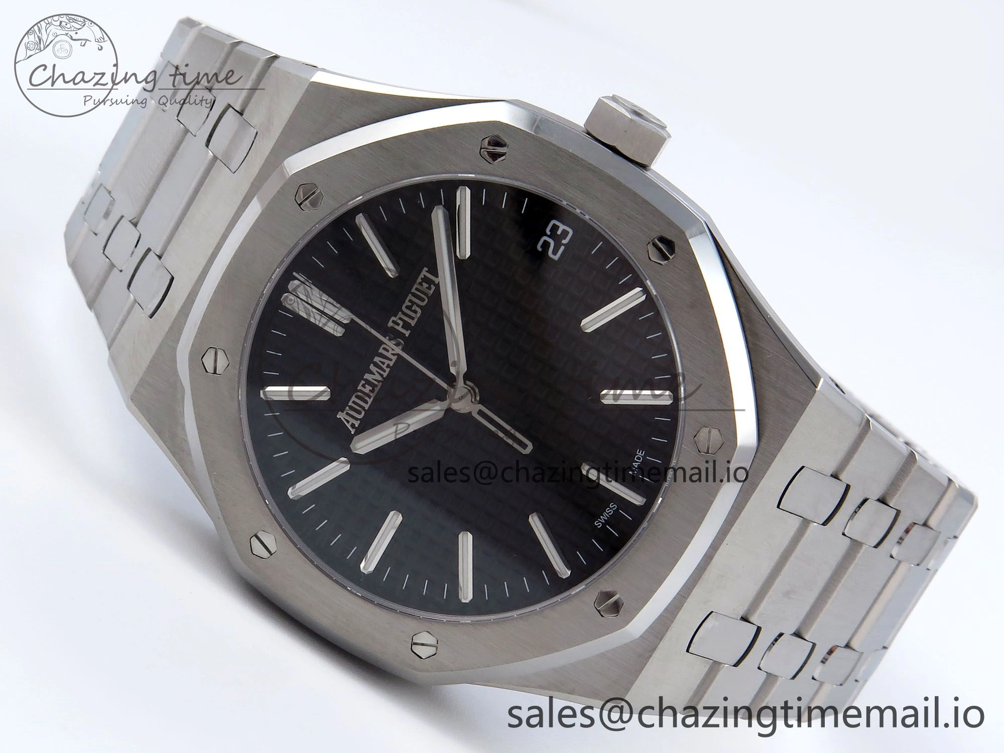 Royal Oak 41mm 15510 SS TKF 1:1 Best Edition Black Dial on SS Bracelet SA4302 Super Clone