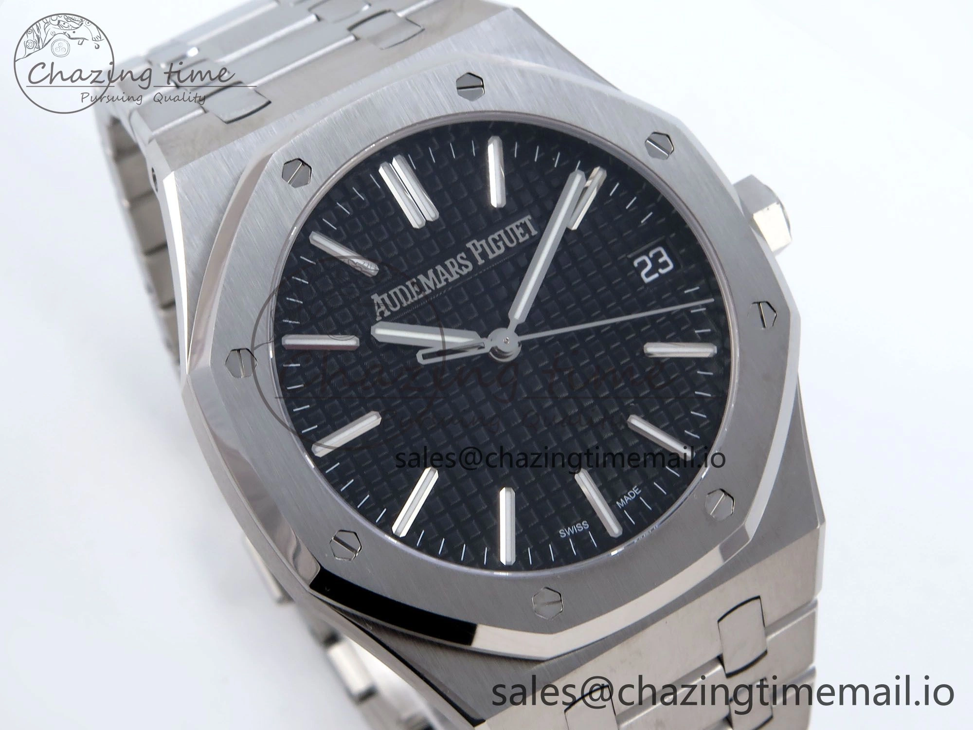 Royal Oak 41mm 15510 SS TKF 1:1 Best Edition Black Dial on SS Bracelet SA4302 Super Clone