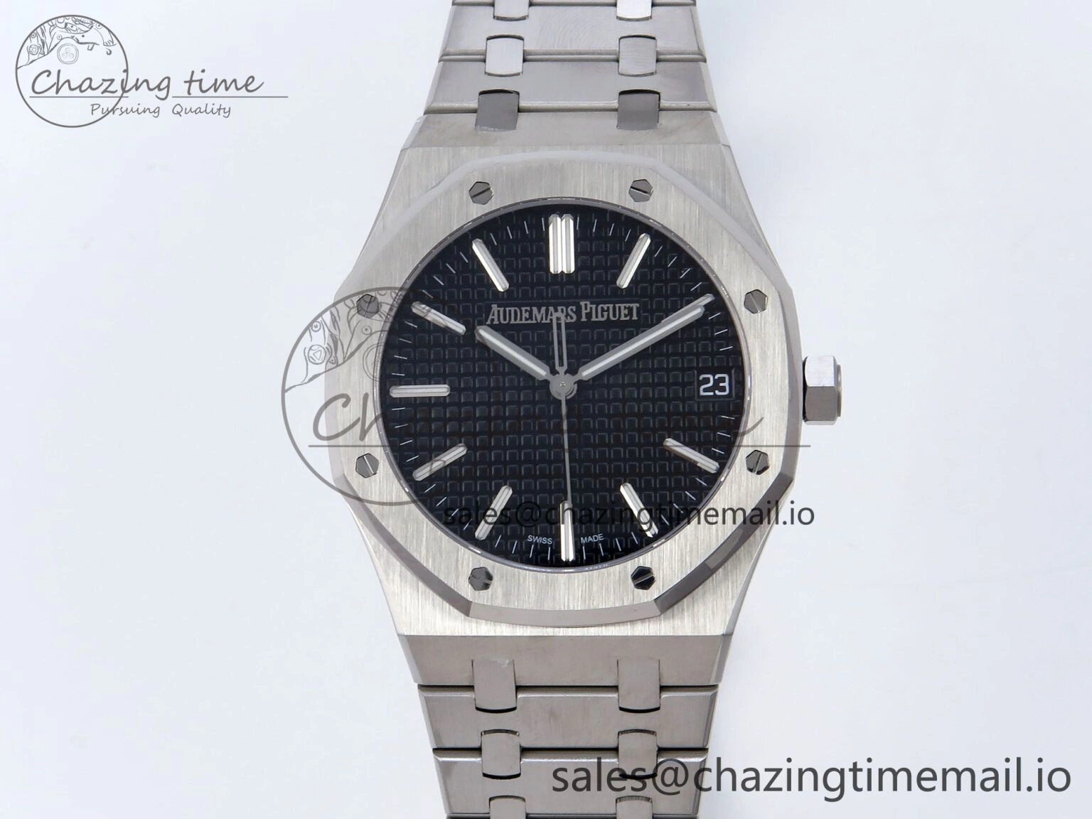 Royal Oak 41mm 15510 SS TKF 1:1 Best Edition Black Dial on SS Bracelet SA4302 Super Clone