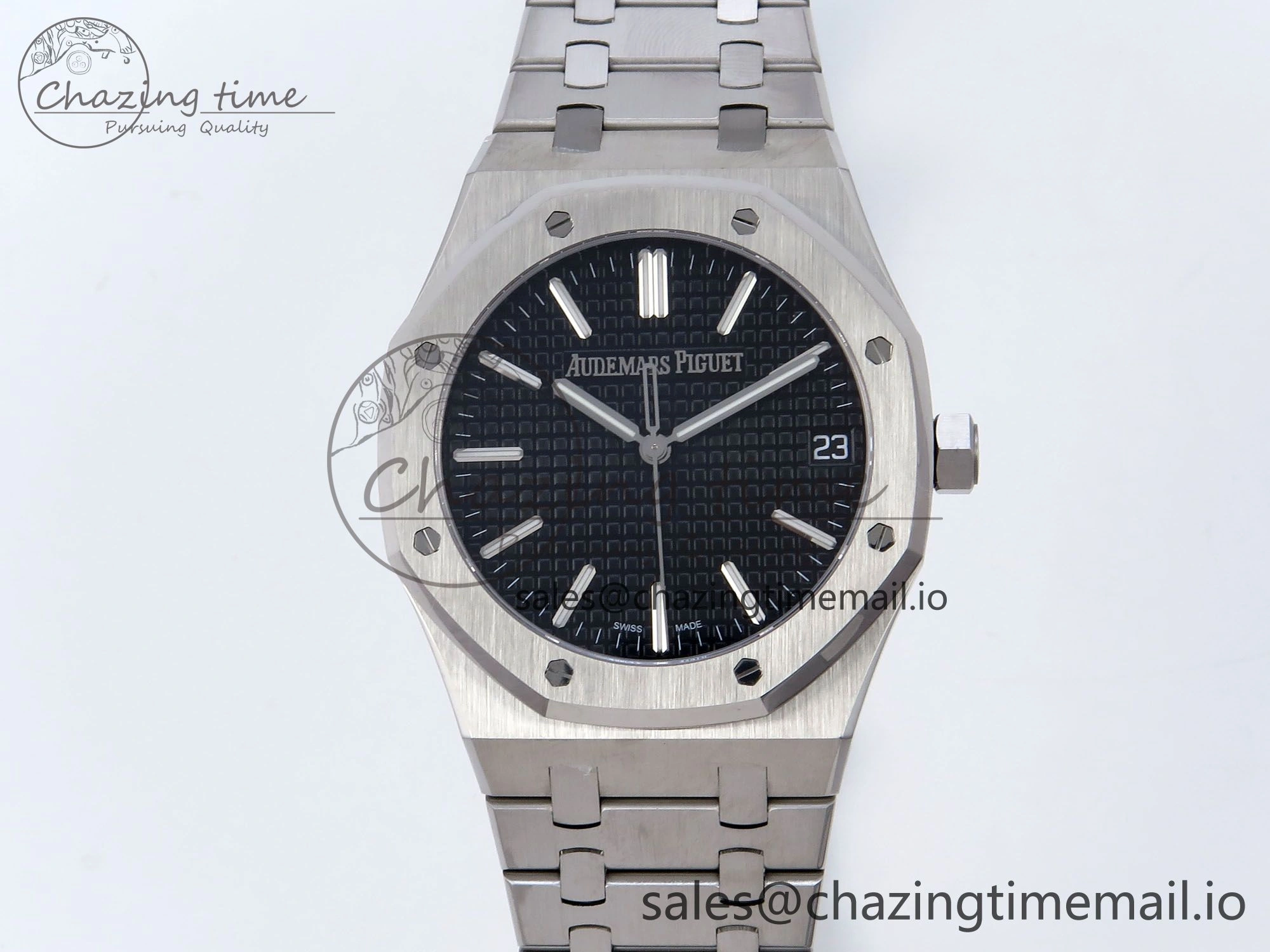 Royal Oak 41mm 15510 SS TKF 1:1 Best Edition Black Dial on SS Bracelet SA4302 Super Clone