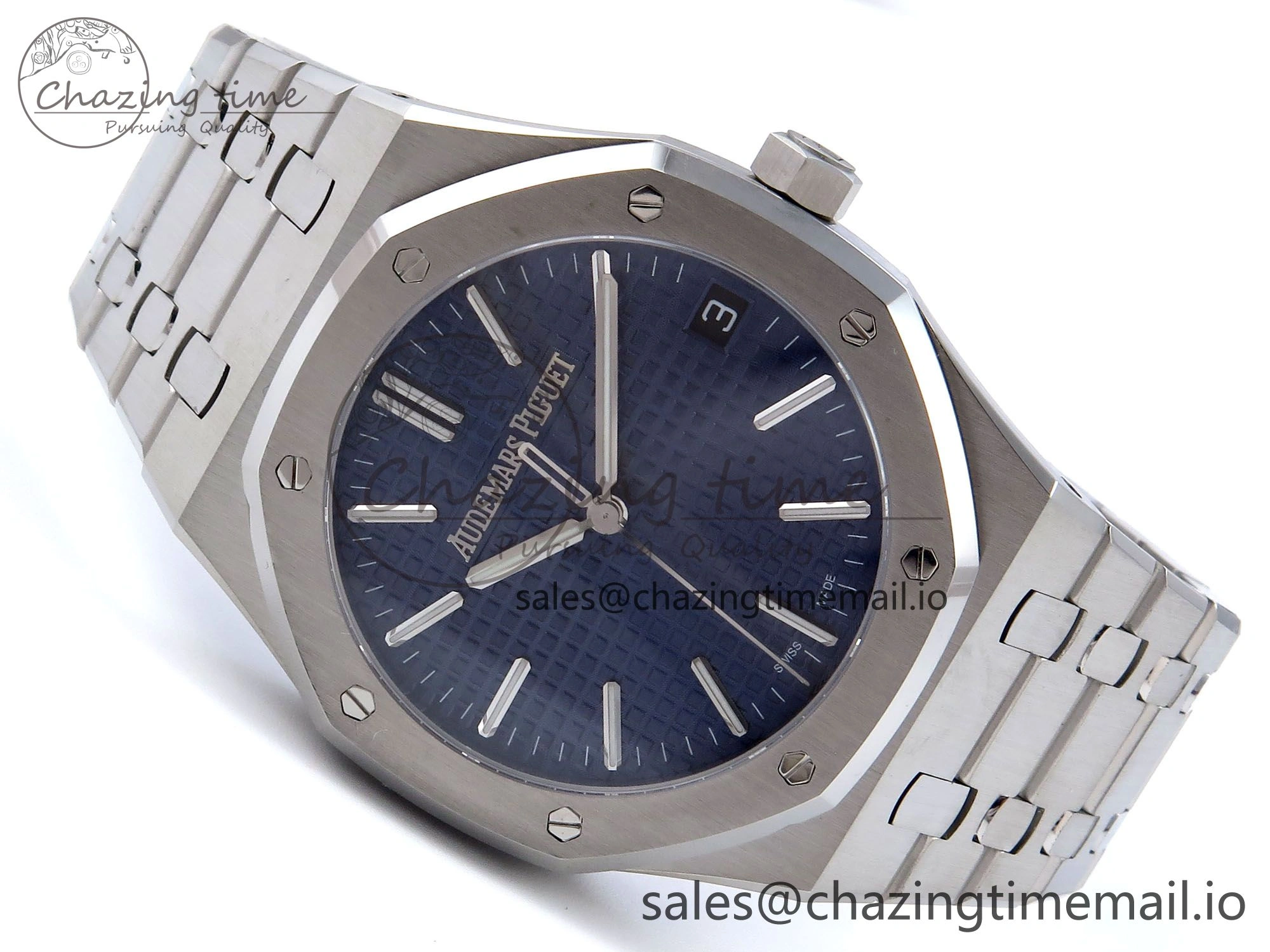 Royal Oak 41mm 15510 SS TKF 1:1 Best Edition Blue Dial on SS Bracelet SA4302 Super Clone