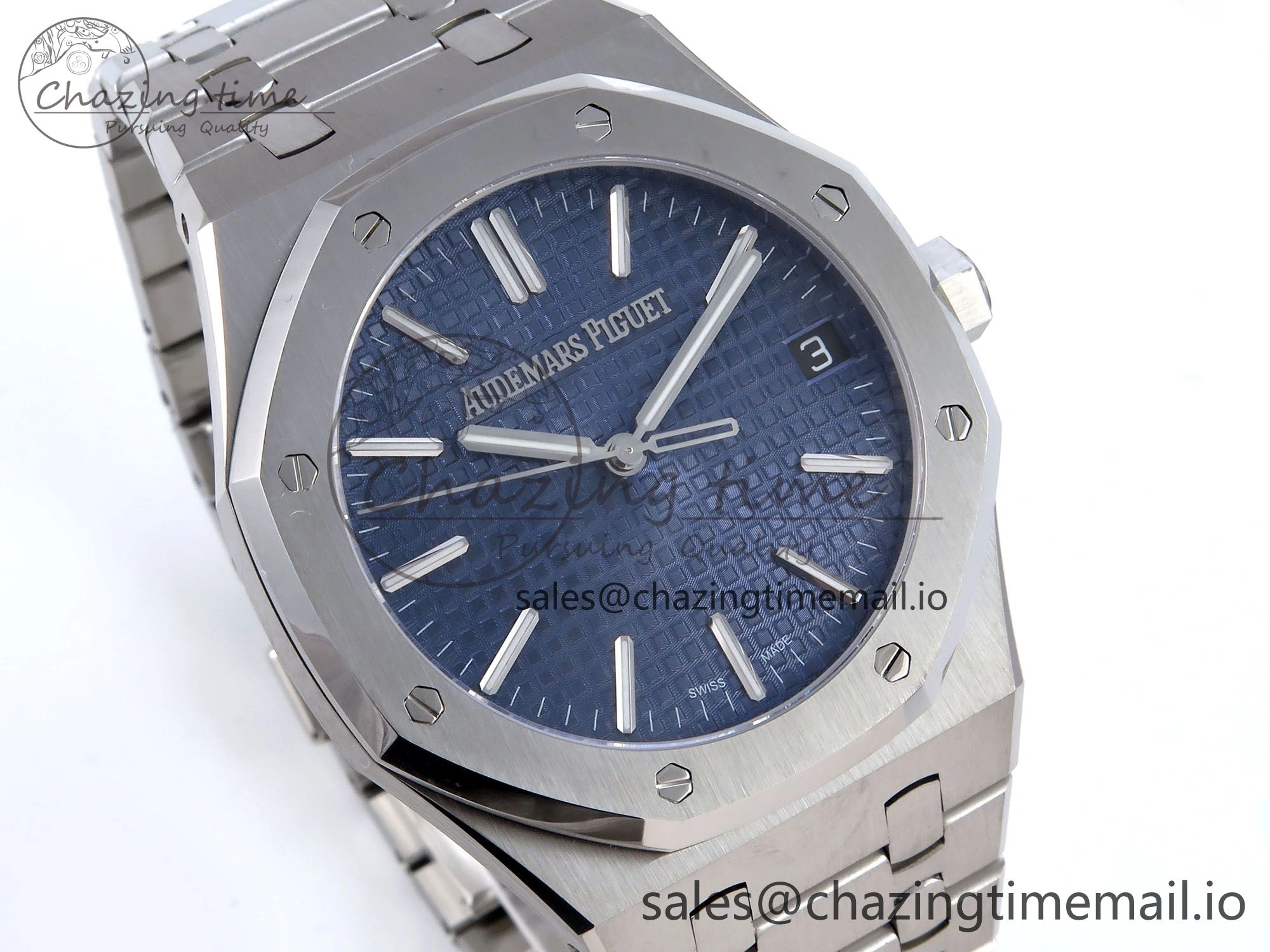 Royal Oak 41mm 15510 SS TKF 1:1 Best Edition Blue Dial on SS Bracelet SA4302 Super Clone