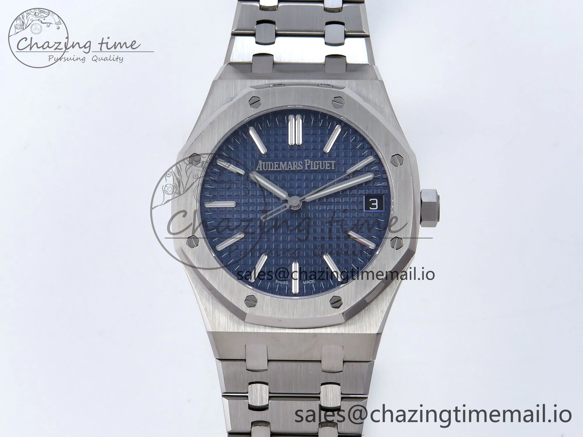 Royal Oak 41mm 15510 SS TKF 1:1 Best Edition Blue Dial on SS Bracelet SA4302 Super Clone