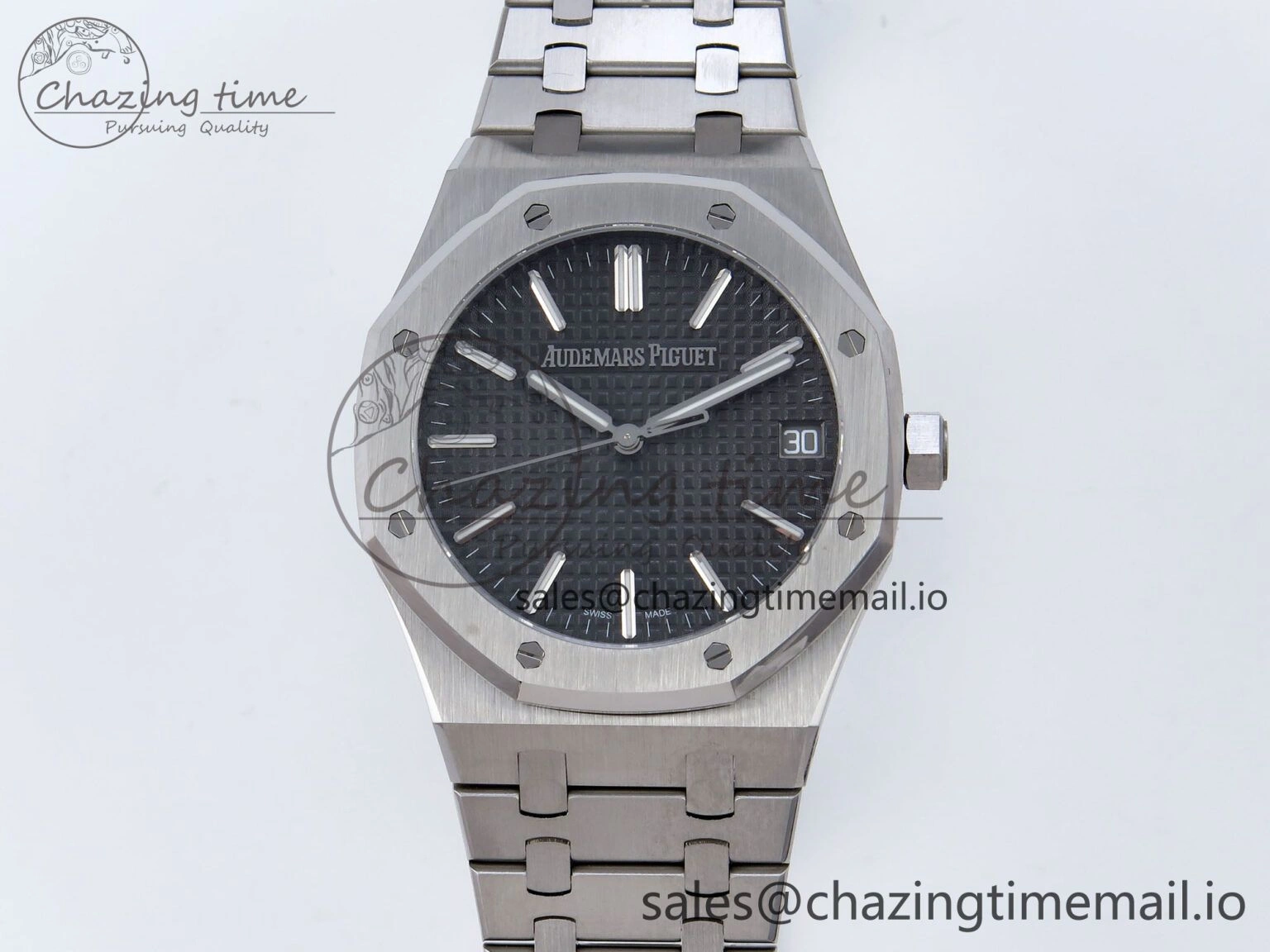 Royal Oak 41mm 15510 SS TKF 1:1 Best Edition Gray Dial on SS Bracelet SA4302 Super Clone