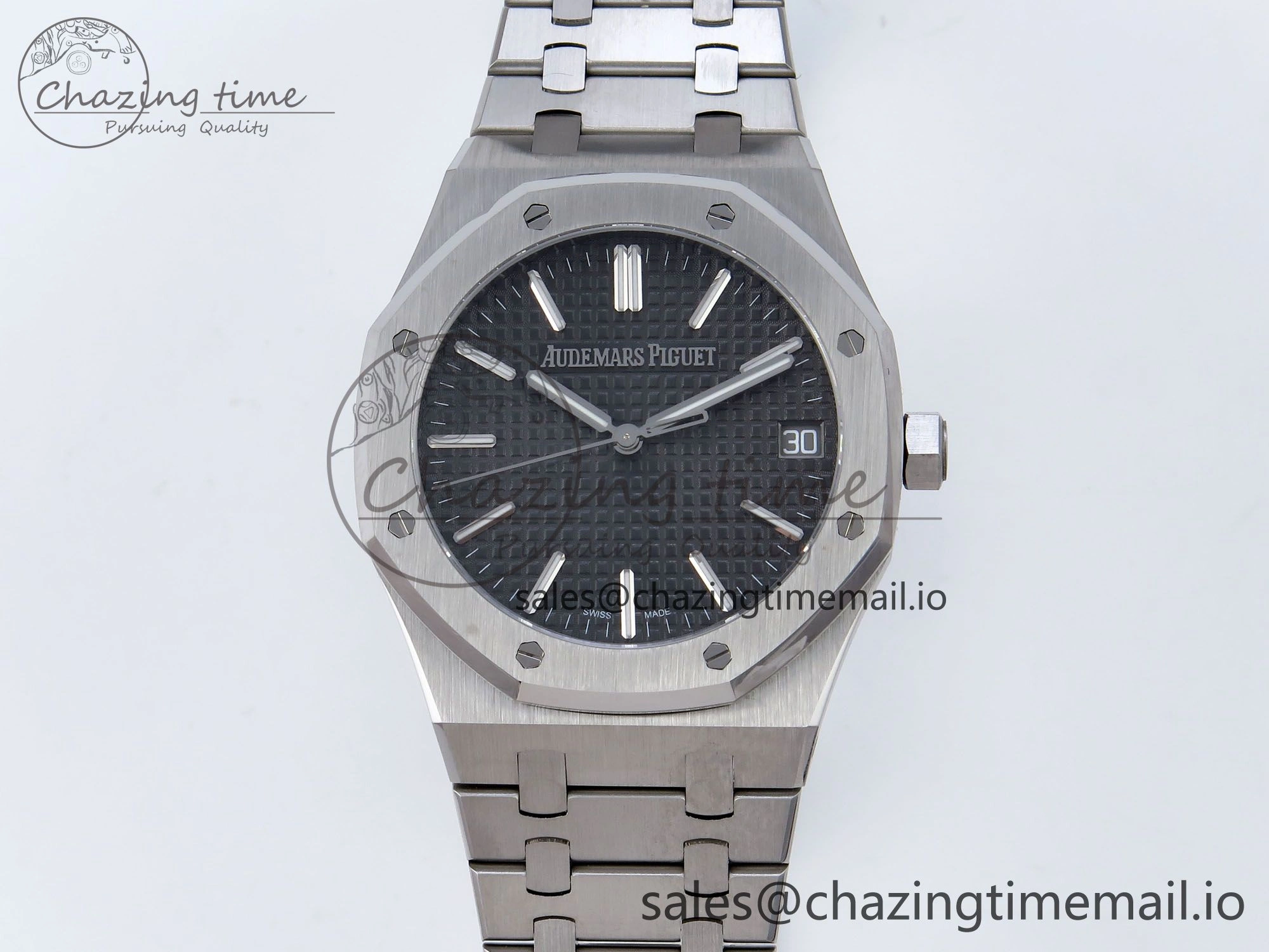 Royal Oak 41mm 15510 SS TKF 1:1 Best Edition Gray Dial on SS Bracelet SA4302 Super Clone