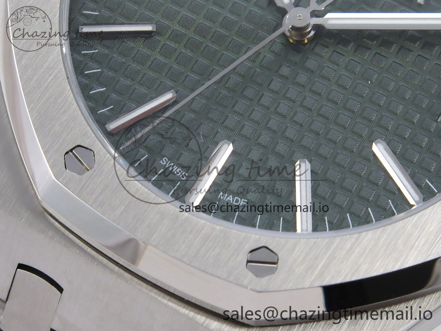 Royal Oak 41mm 15510 SS TKF 1:1 Best Edition Green Dial on SS Bracelet SA4302 Super Clone