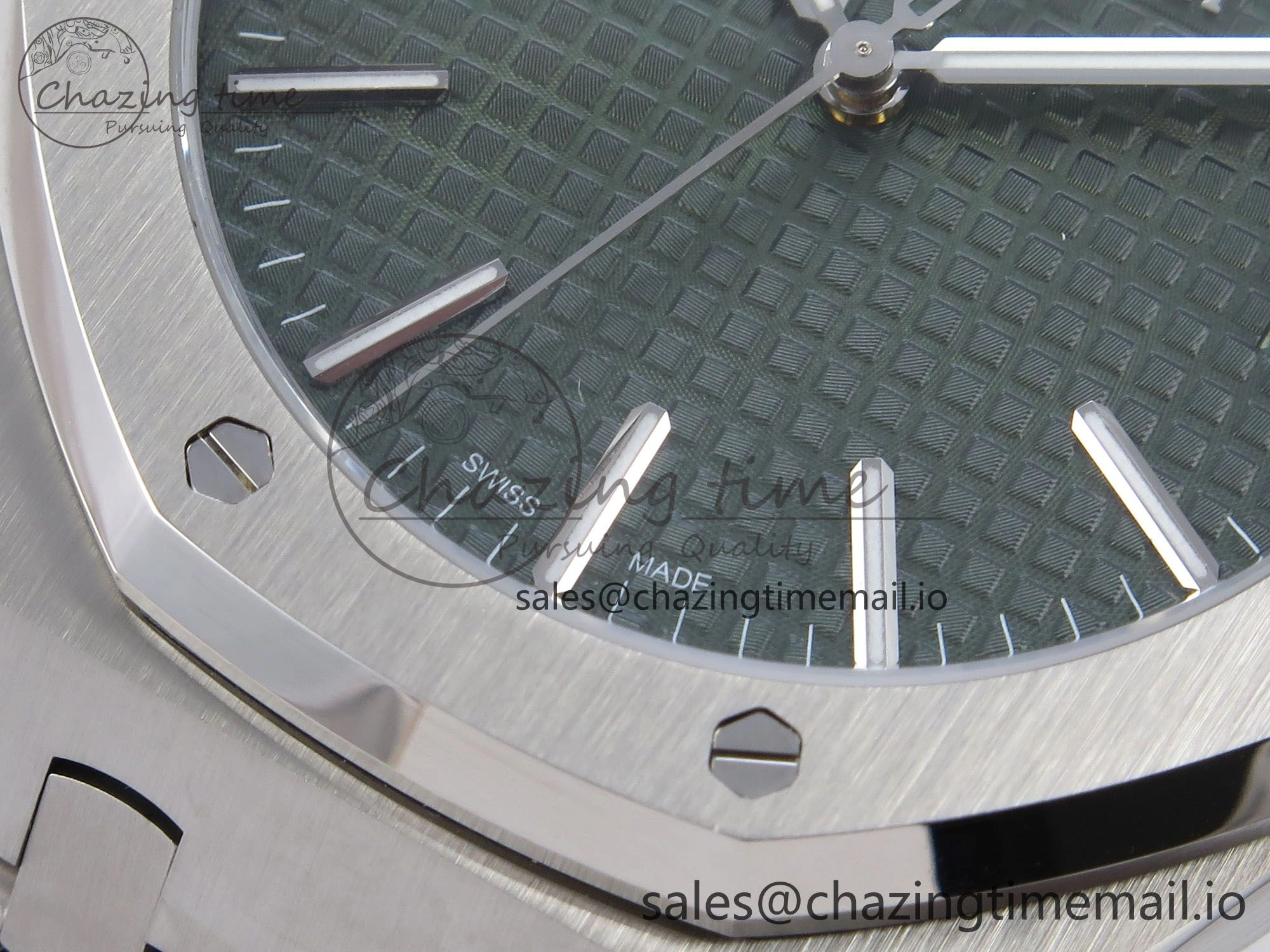 Royal Oak 41mm 15510 SS TKF 1:1 Best Edition Green Dial on SS Bracelet SA4302 Super Clone