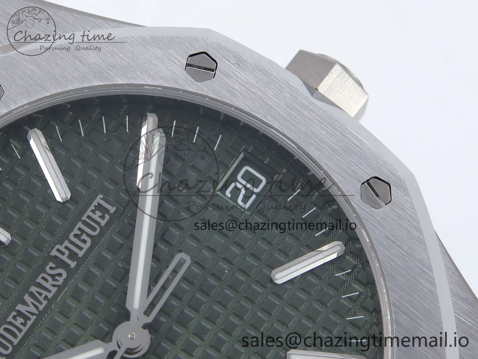 Royal Oak 41mm 15510 SS TKF 1:1 Best Edition Green Dial on SS Bracelet SA4302 Super Clone
