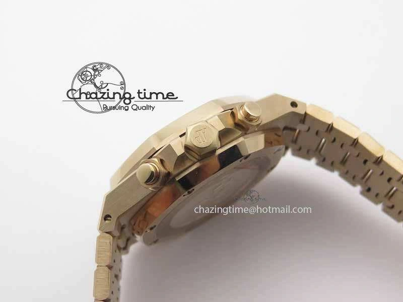 Royal Oak 41mm 26331 Chrono RG Blue Textured Dial Gold Subdial On RG Bracelet A7750