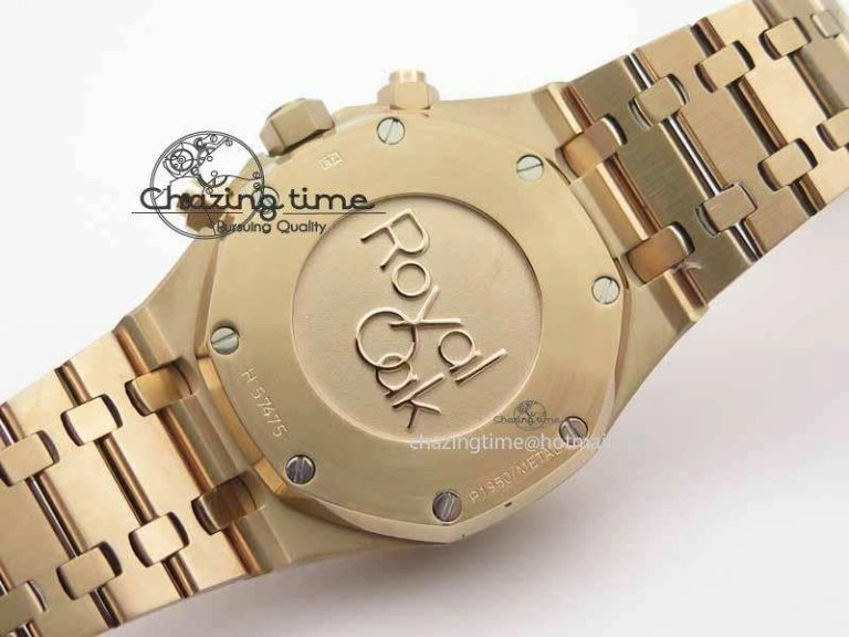 Royal Oak 41mm 26331 Chrono RG Blue Textured Dial Gold Subdial On RG Bracelet A7750