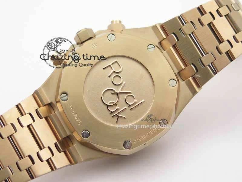 Royal Oak 41mm 26331 Chrono RG Blue Textured Dial Gold Subdial On RG Bracelet A7750