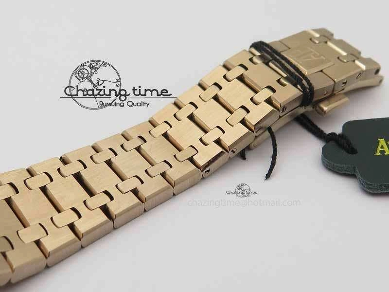 Royal Oak 41mm 26331 Chrono RG Blue Textured Dial Gold Subdial On RG Bracelet A7750