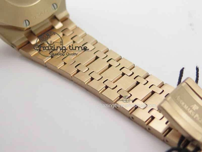 Royal Oak 41mm 26331 Chrono RG Blue Textured Dial Gold Subdial On RG Bracelet A7750