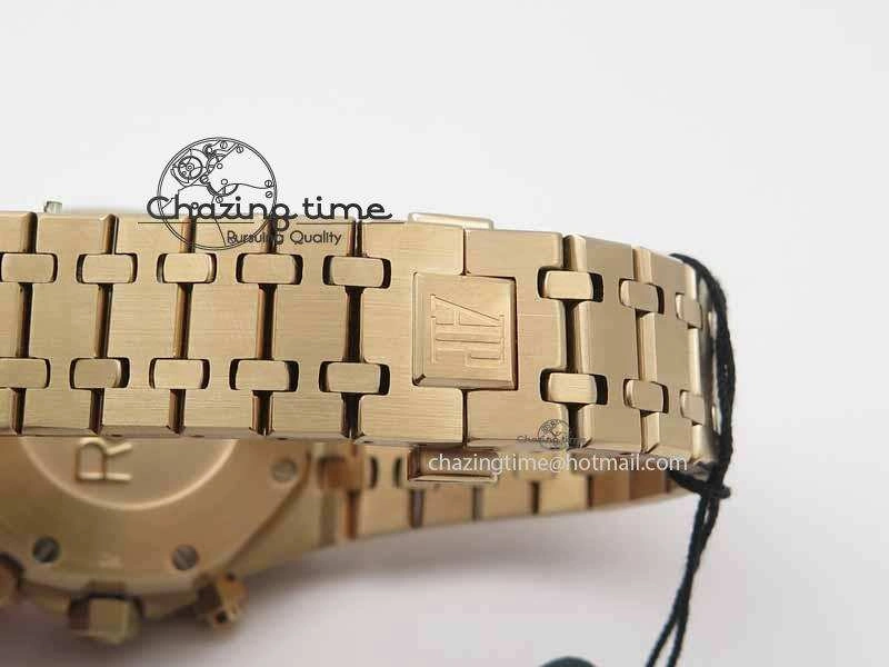 Royal Oak 41mm 26331 Chrono RG Blue Textured Dial Gold Subdial On RG Bracelet A7750