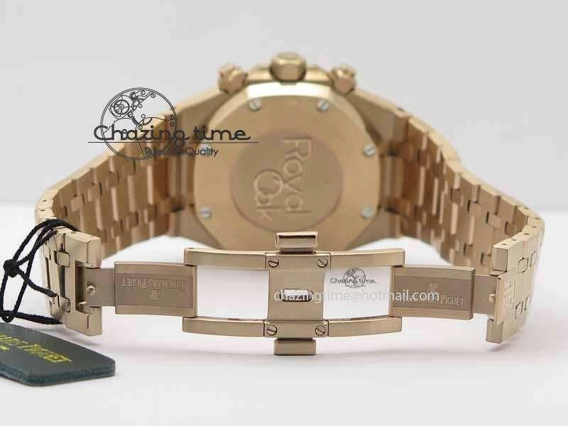 Royal Oak 41mm 26331 Chrono RG Blue Textured Dial Gold Subdial On RG Bracelet A7750