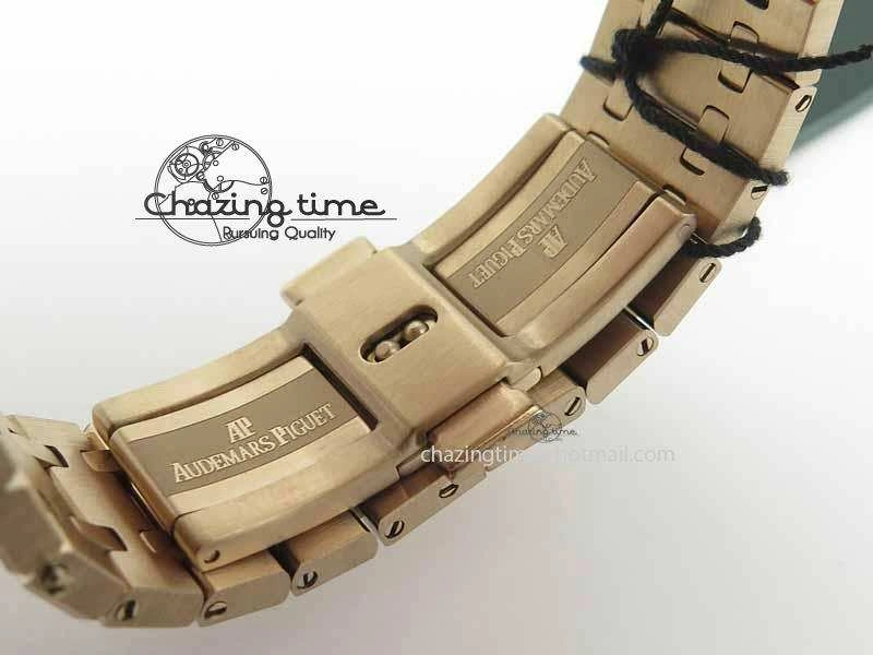 Royal Oak 41mm 26331 Chrono RG Brown Textured Dial Gold Subdial On RG Bracelet A7750