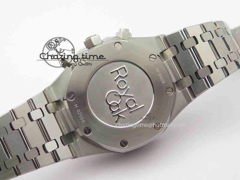 Royal Oak 41mm 26331 Chrono SS Gray Textured Dial Blue Subdial On SS Bracelet A7750