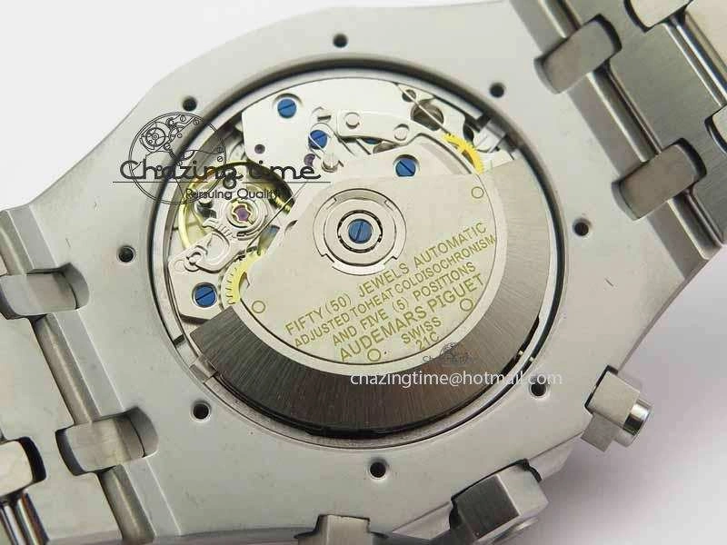 Royal Oak 41mm 26331 Chrono SS Gray Textured Dial Blue Subdial On SS Bracelet A7750