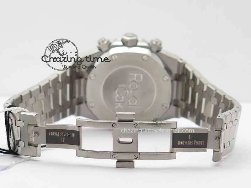 Royal Oak 41mm 26331 Chrono SS Gray Textured Dial Blue Subdial On SS Bracelet A7750