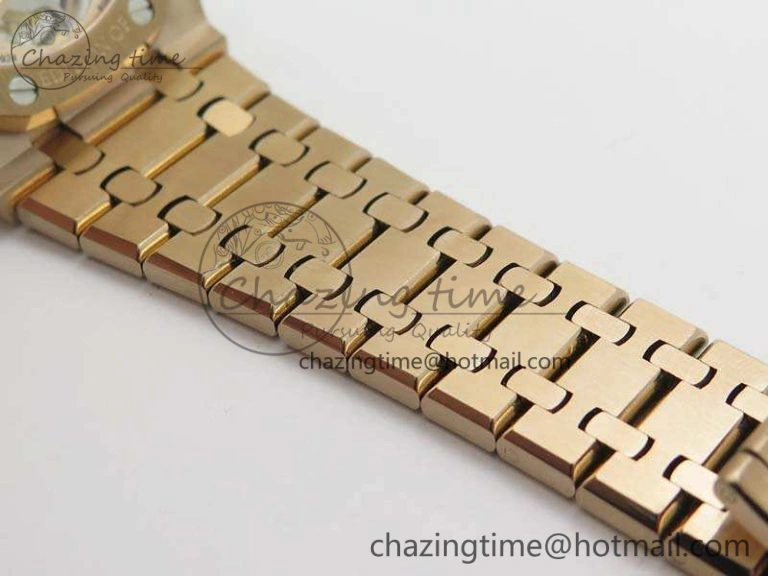 Royal Oak 41mm 26518 Tourbillon RG Best Edition Skeleton Dial On RG Bracelet A2924