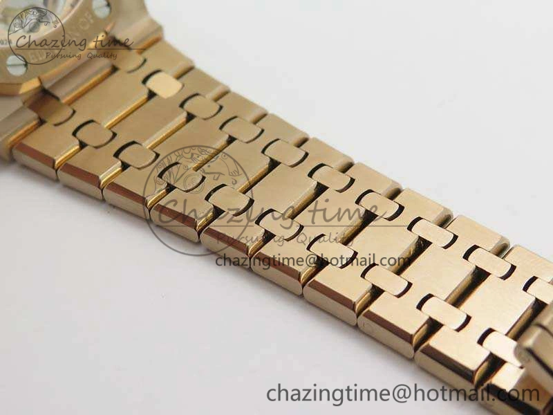 Royal Oak 41mm 26518 Tourbillon RG Best Edition Skeleton Dial On RG Bracelet A2924