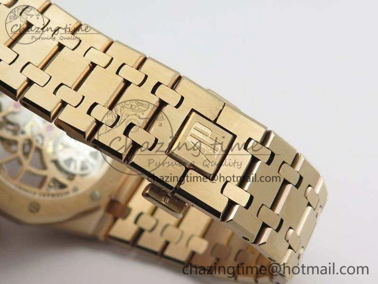 Royal Oak 41mm 26518 Tourbillon RG Best Edition Skeleton Dial On RG Bracelet A2924