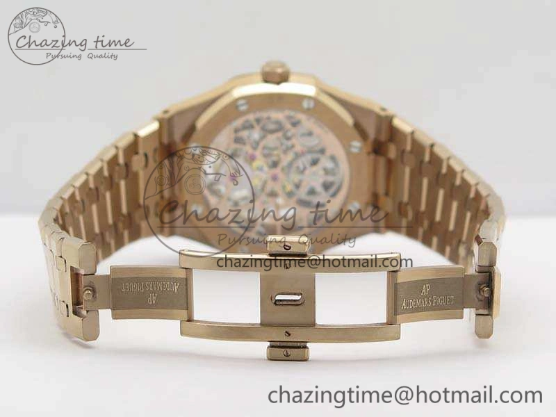 Royal Oak 41mm 26518 Tourbillon RG Best Edition Skeleton Dial On RG Bracelet A2924