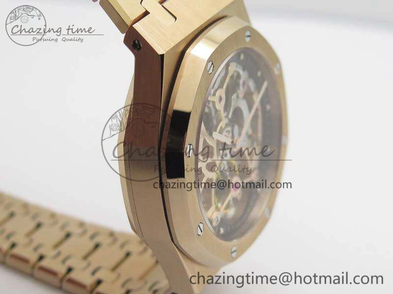 Royal Oak 41mm 26518 Tourbillon RG Best Edition Skeleton Dial On RG Bracelet A2924