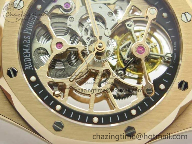 Royal Oak 41mm 26518 Tourbillon RG Best Edition Skeleton Dial On RG Bracelet A2924
