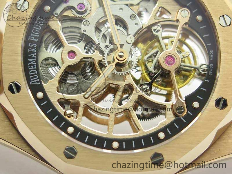 Royal Oak 41mm 26518 Tourbillon RG Best Edition Skeleton Dial On RG Bracelet A2924