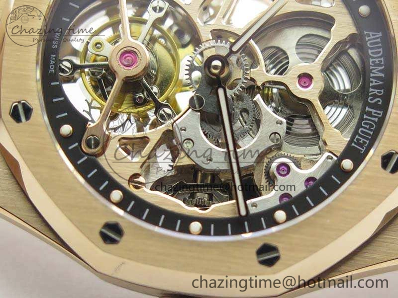 Royal Oak 41mm 26518 Tourbillon RG Best Edition Skeleton Dial On RG Bracelet A2924