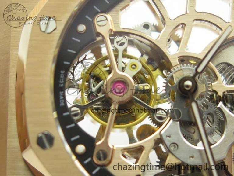 Royal Oak 41mm 26518 Tourbillon RG Best Edition Skeleton Dial On RG Bracelet A2924