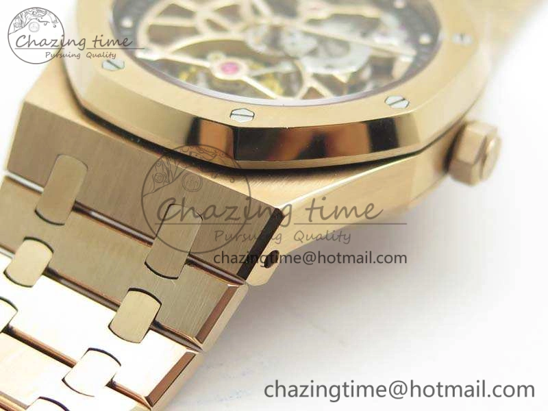 Royal Oak 41mm 26518 Tourbillon RG Best Edition Skeleton Dial On RG Bracelet A2924