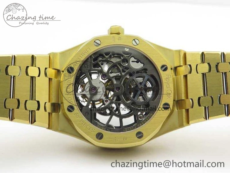 Royal Oak 41mm 26518 Tourbillon YG Best Edition Skeleton Dial On YG Bracelet A2924