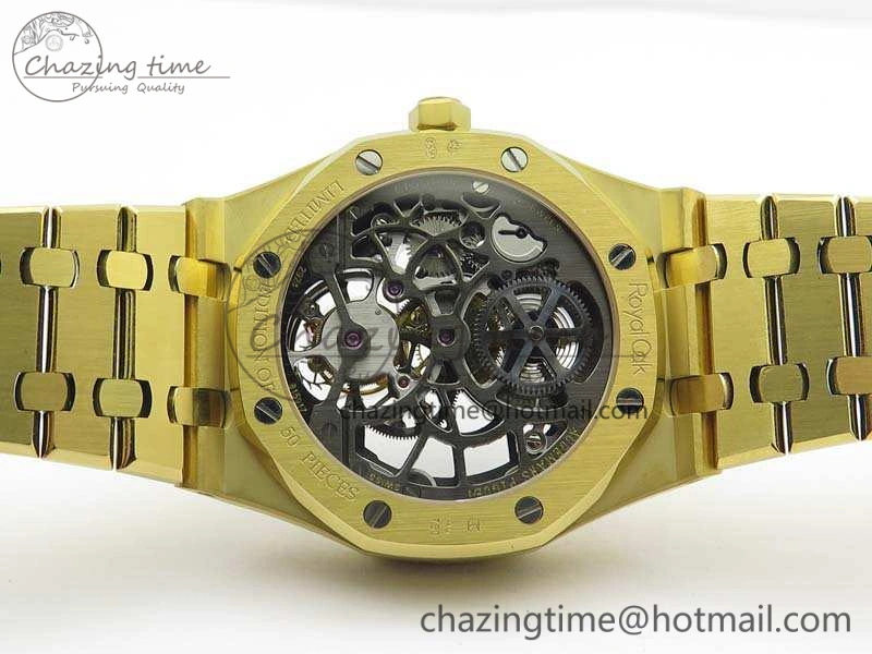 Royal Oak 41mm 26518 Tourbillon YG Best Edition Skeleton Dial On YG Bracelet A2924