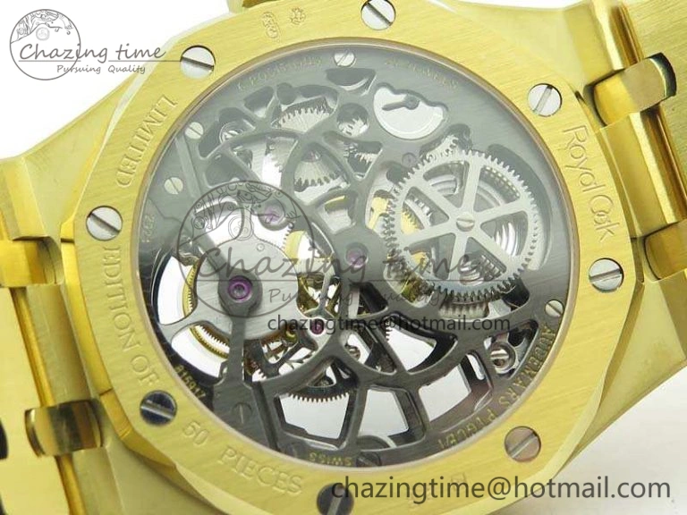 Royal Oak 41mm 26518 Tourbillon YG Best Edition Skeleton Dial On YG Bracelet A2924