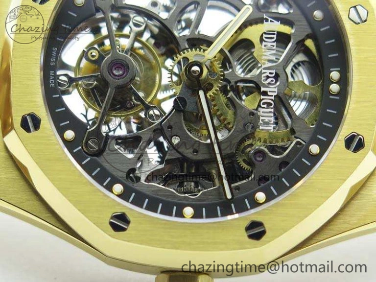 Royal Oak 41mm 26518 Tourbillon YG Best Edition Skeleton Dial On YG Bracelet A2924