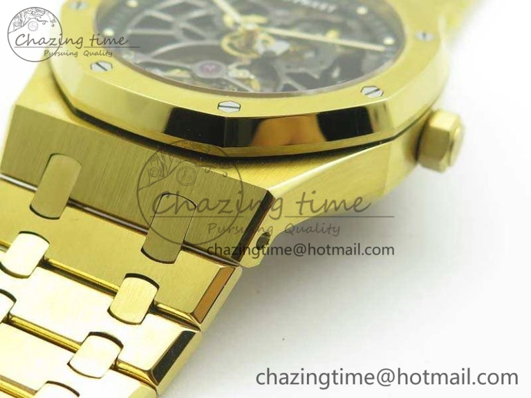 Royal Oak 41mm 26518 Tourbillon YG Best Edition Skeleton Dial On YG Bracelet A2924