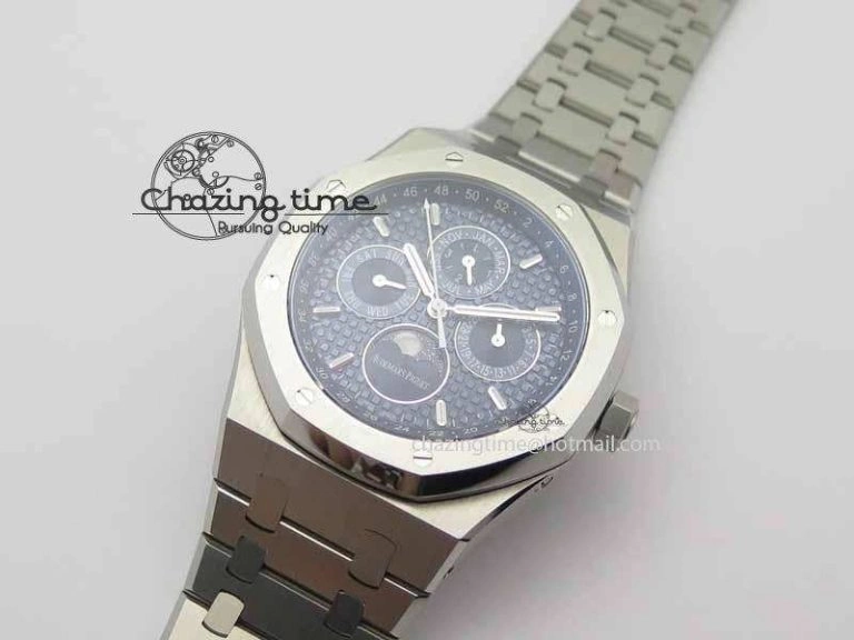 Royal Oak 41mm 26574 SS JF 1:1 Best Edition Blue Textured Dial On SS Bracelet A5134