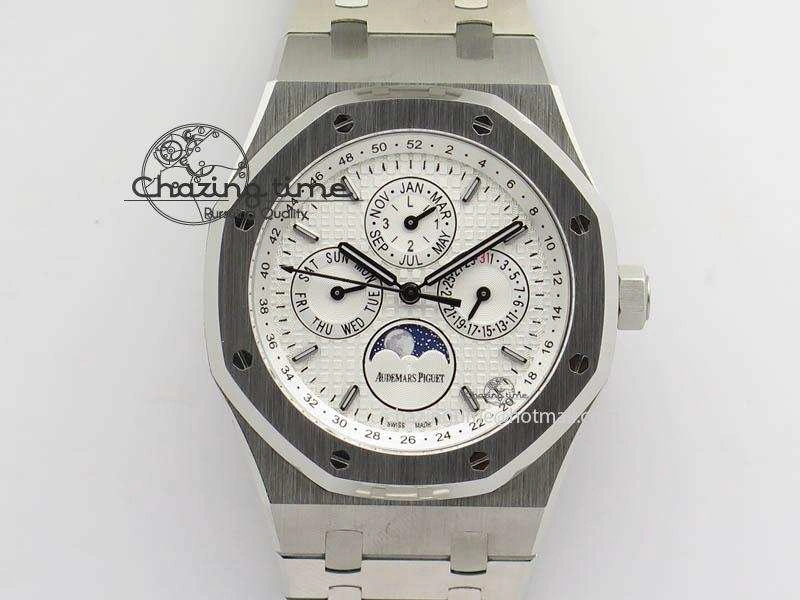 Royal Oak 41mm 26574 SS JF 1:1 Best Edition White Textured Dial On SS Bracelet A5134