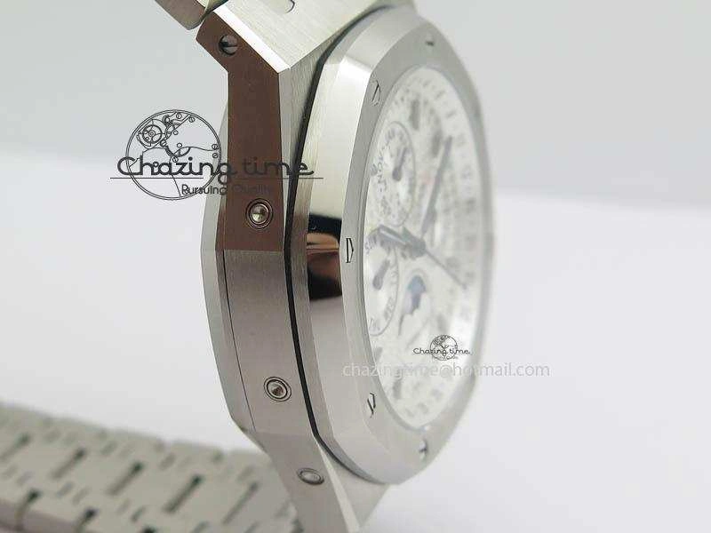 Royal Oak 41mm 26574 SS JF 1:1 Best Edition White Textured Dial On SS Bracelet A5134