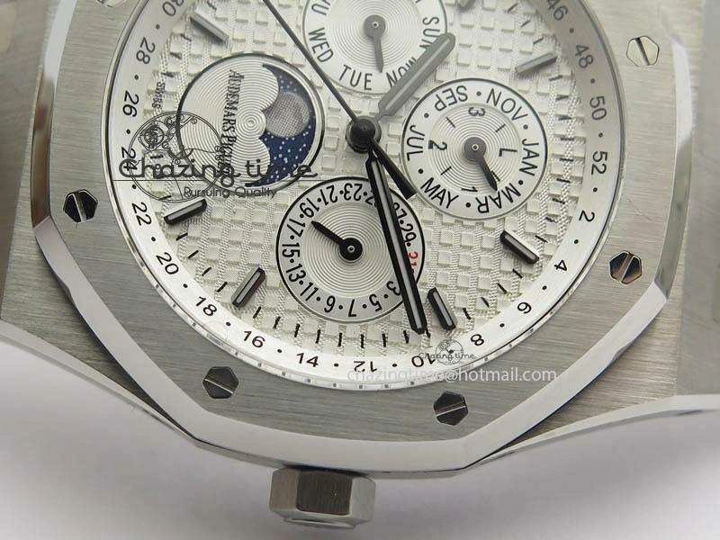 Royal Oak 41mm 26574 SS JF 1:1 Best Edition White Textured Dial On SS Bracelet A5134