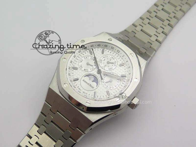 Royal Oak 41mm 26574 SS JF 1:1 Best Edition White Textured Dial On SS Bracelet A5134