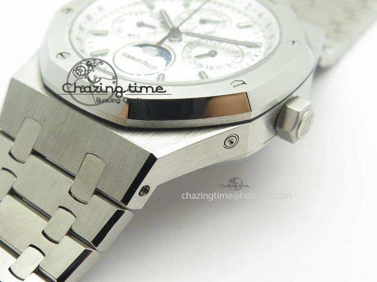 Royal Oak 41mm 26574 SS JF 1:1 Best Edition White Textured Dial On SS Bracelet A5134