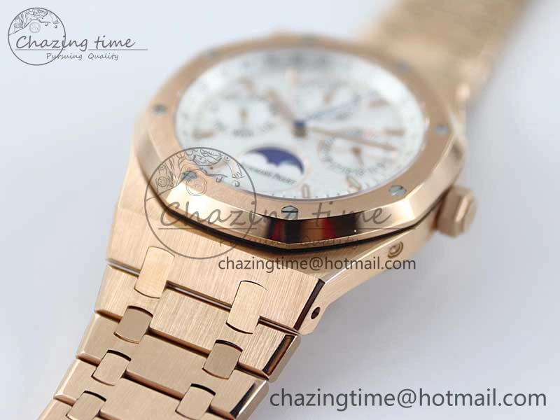 Royal Oak 41mm Complicated 26574 RG APSF1:1 Best Edition Silver Dial on RG Bracelet A5134