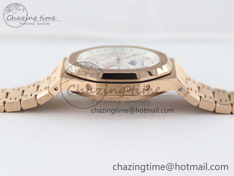 Royal Oak 41mm Complicated 26574 RG APSF1:1 Best Edition Silver Dial on RG Bracelet A5134